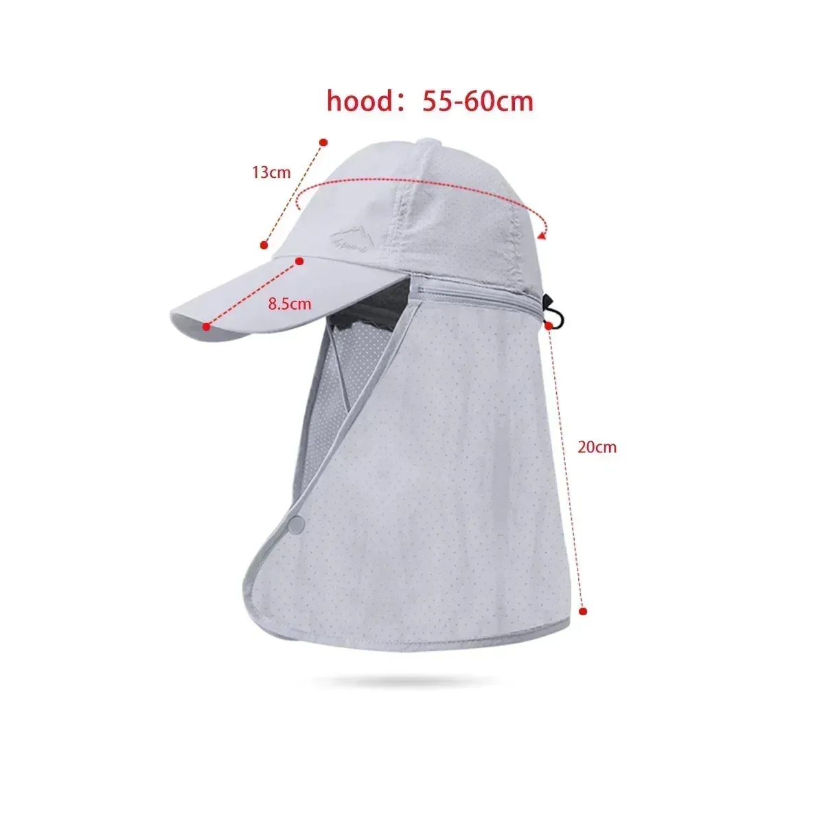 Summer Waterproof Detachable Shawl Breathable Baseball Cap