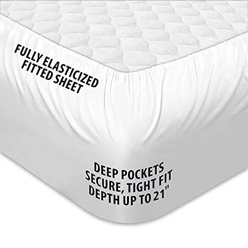 TEXARTIST Queen Mattress Pad Cover Cooling Mattress Topper Pillow Top Mattress Cover Quilted Fitted Mattress Protector with 8-21 Inch Deep Pocket