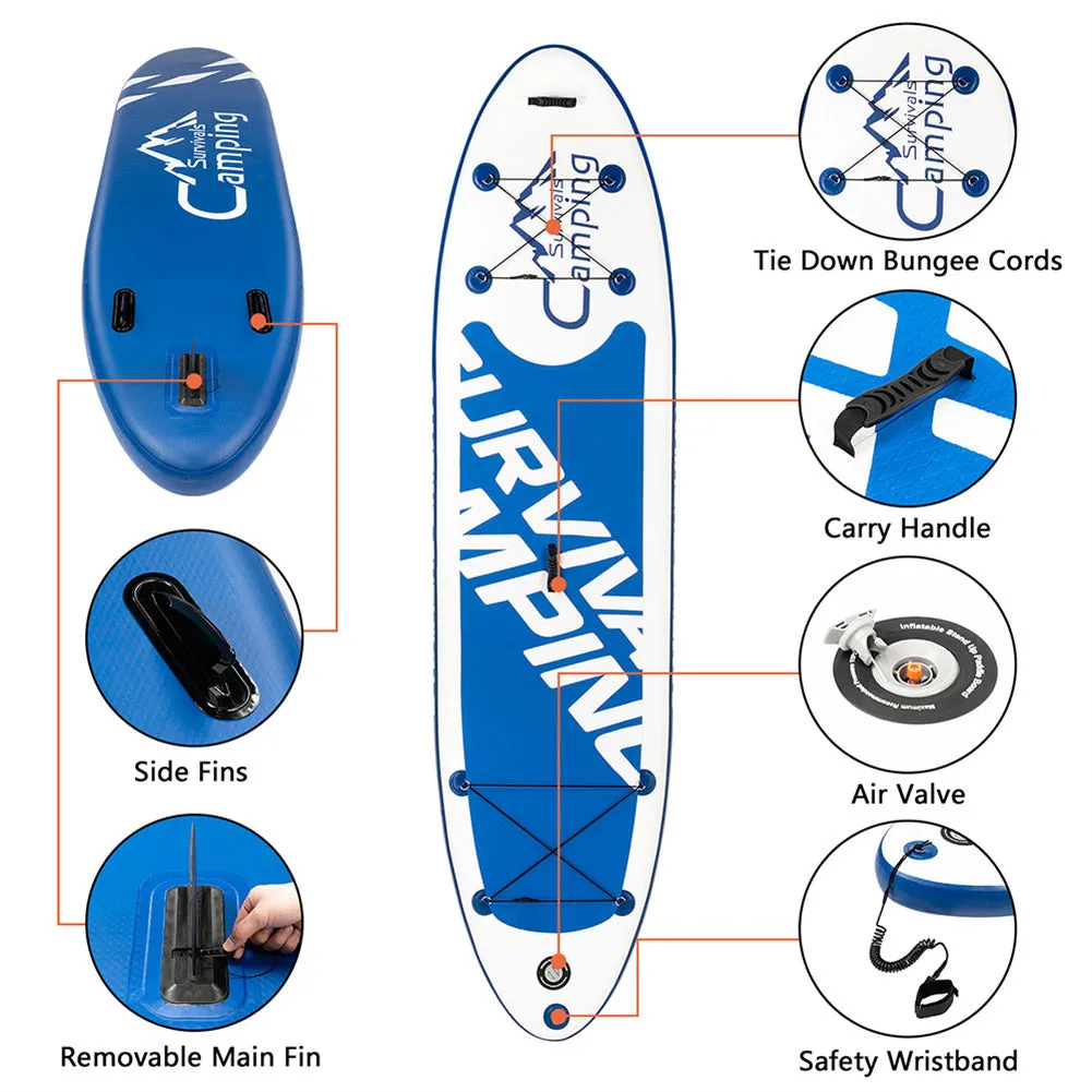 THBOXES 11ft Inflatable Paddle  Board EVA Traction Pad Surfboard Blue