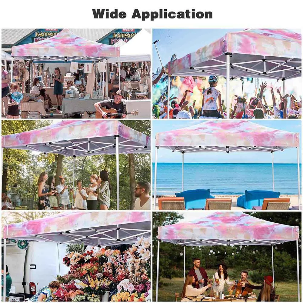 TheLAShop 10x10 Pop Up Canopy Replacement Tie-dyed Pink (9'7"x9'7")