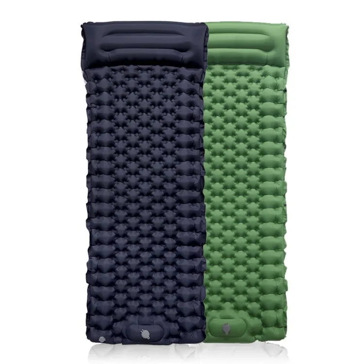 TPU Inflatable Sleeping Pad Camps Outdoor Waterproof Single Travel Cushion(Army Green)