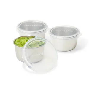 U Konserve Stainless Steel Dip Containers with Clear Silicone Lid - set of 3