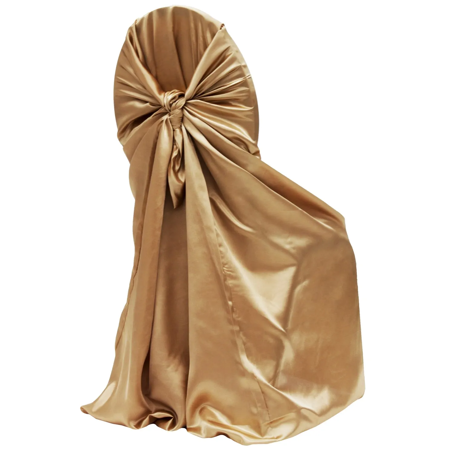 Universal Satin Self Tie Chair Cover - Gold Antique