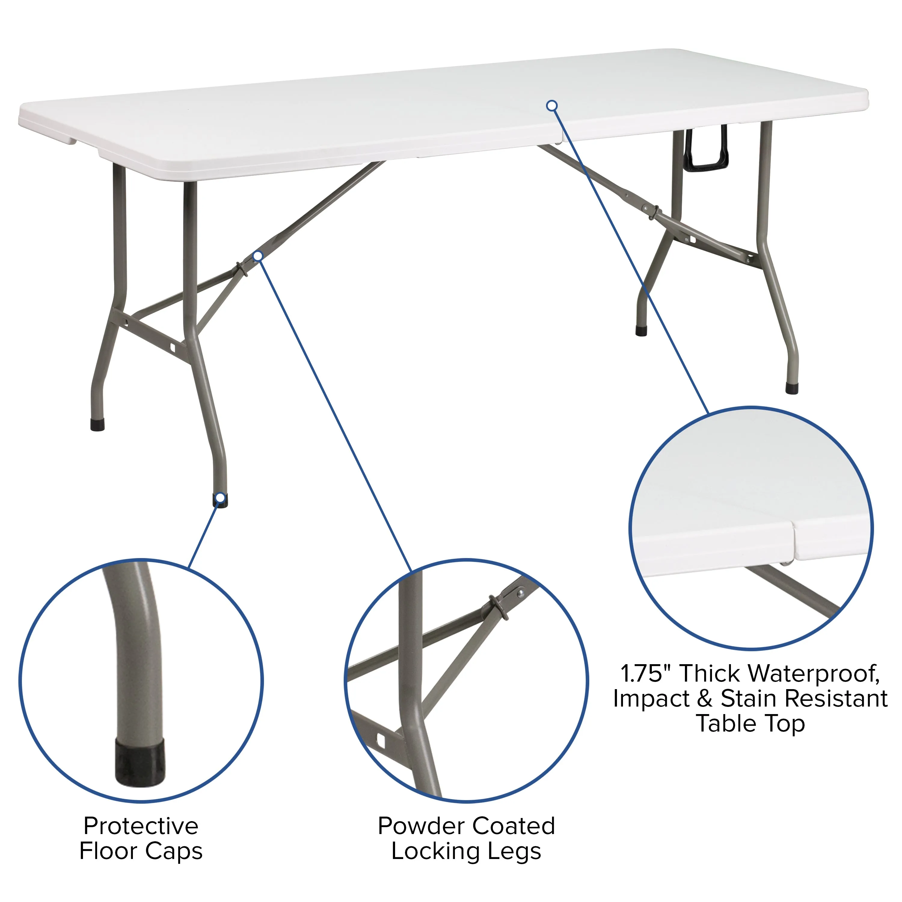 White Canopy & Folding Table JJ-GZ10PKG183Z-WH-GG