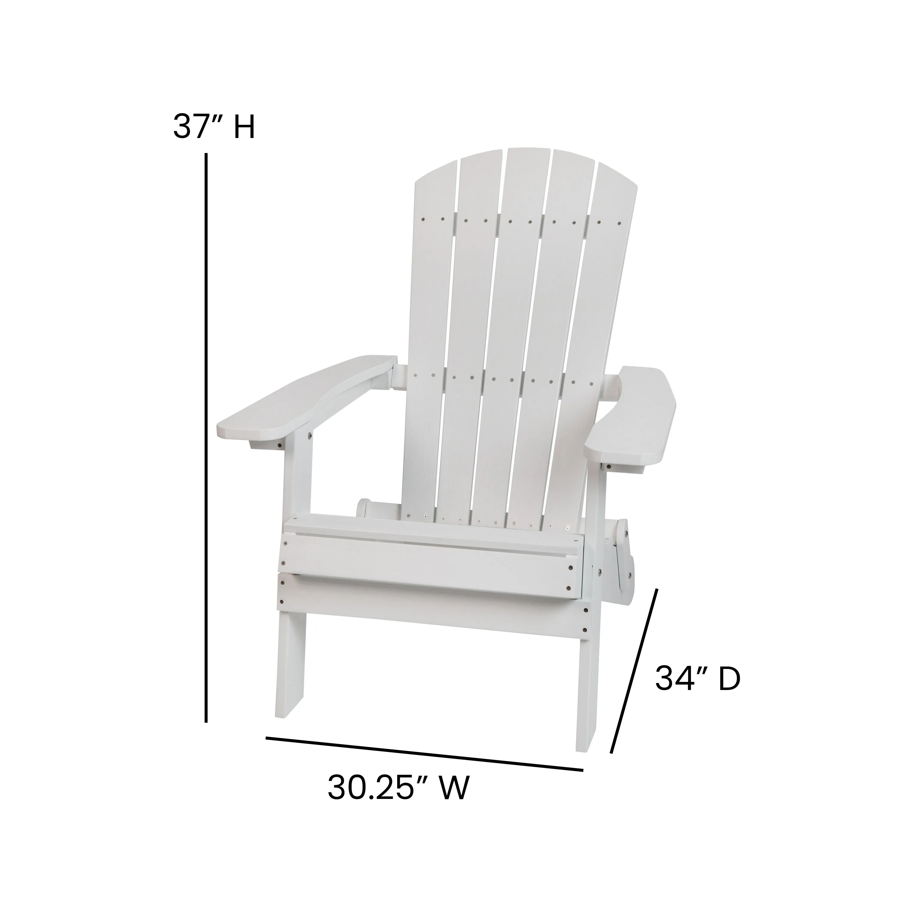 White Folding Adirondack Chair JJ-C14505-WH-GG