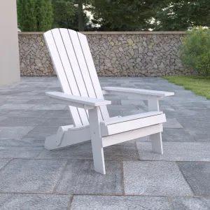 White Folding Adirondack Chair JJ-C14505-WH-GG