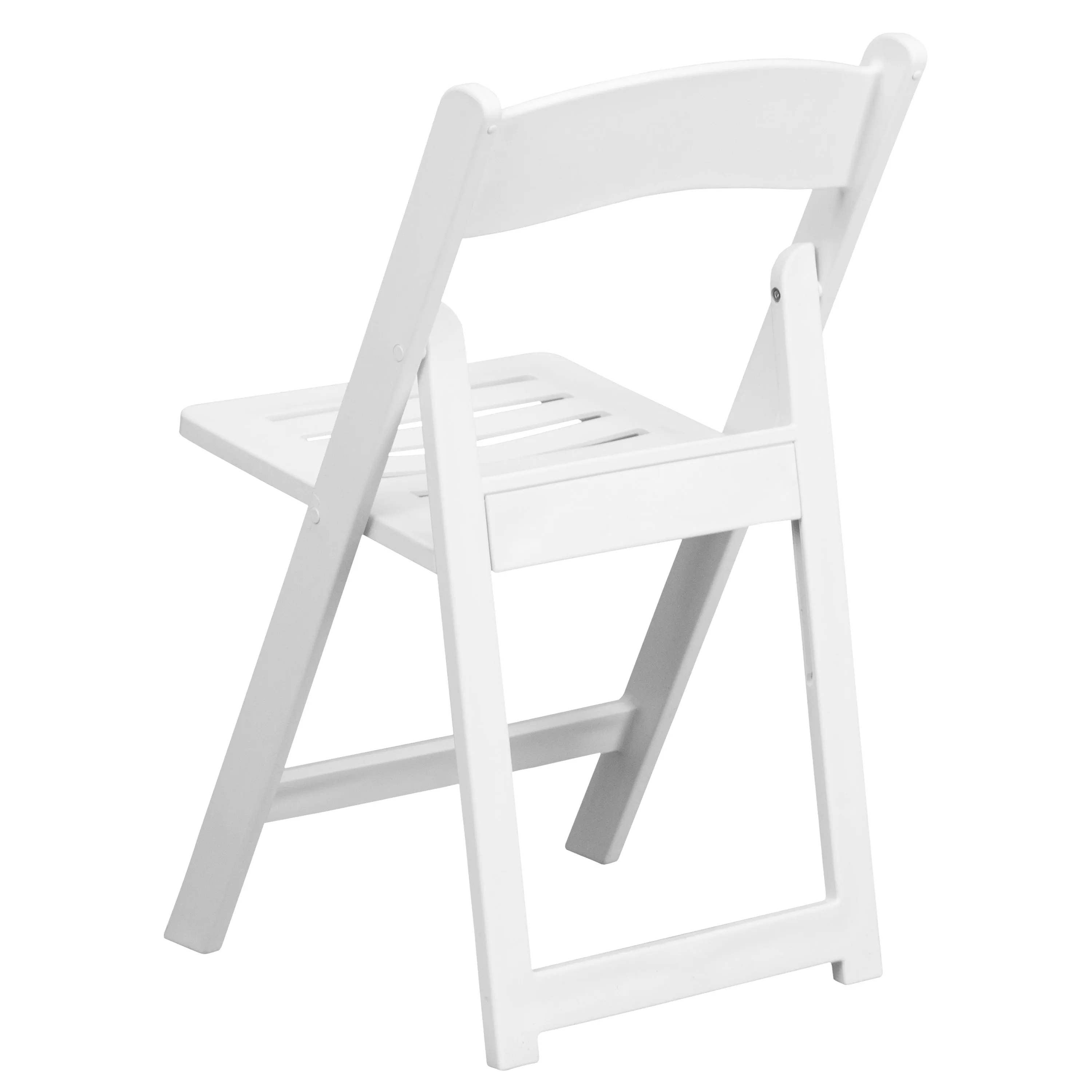 White Resin Folding Chair 2-LE-L-1-WH-SLAT-GG