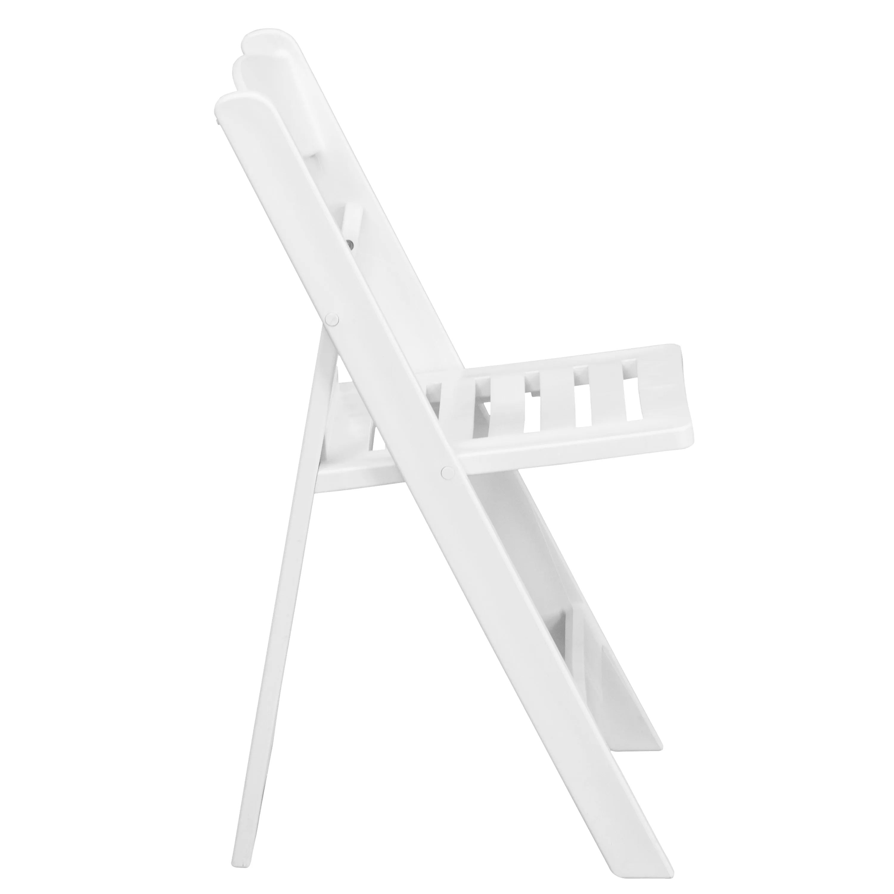 White Resin Folding Chair 2-LE-L-1-WH-SLAT-GG