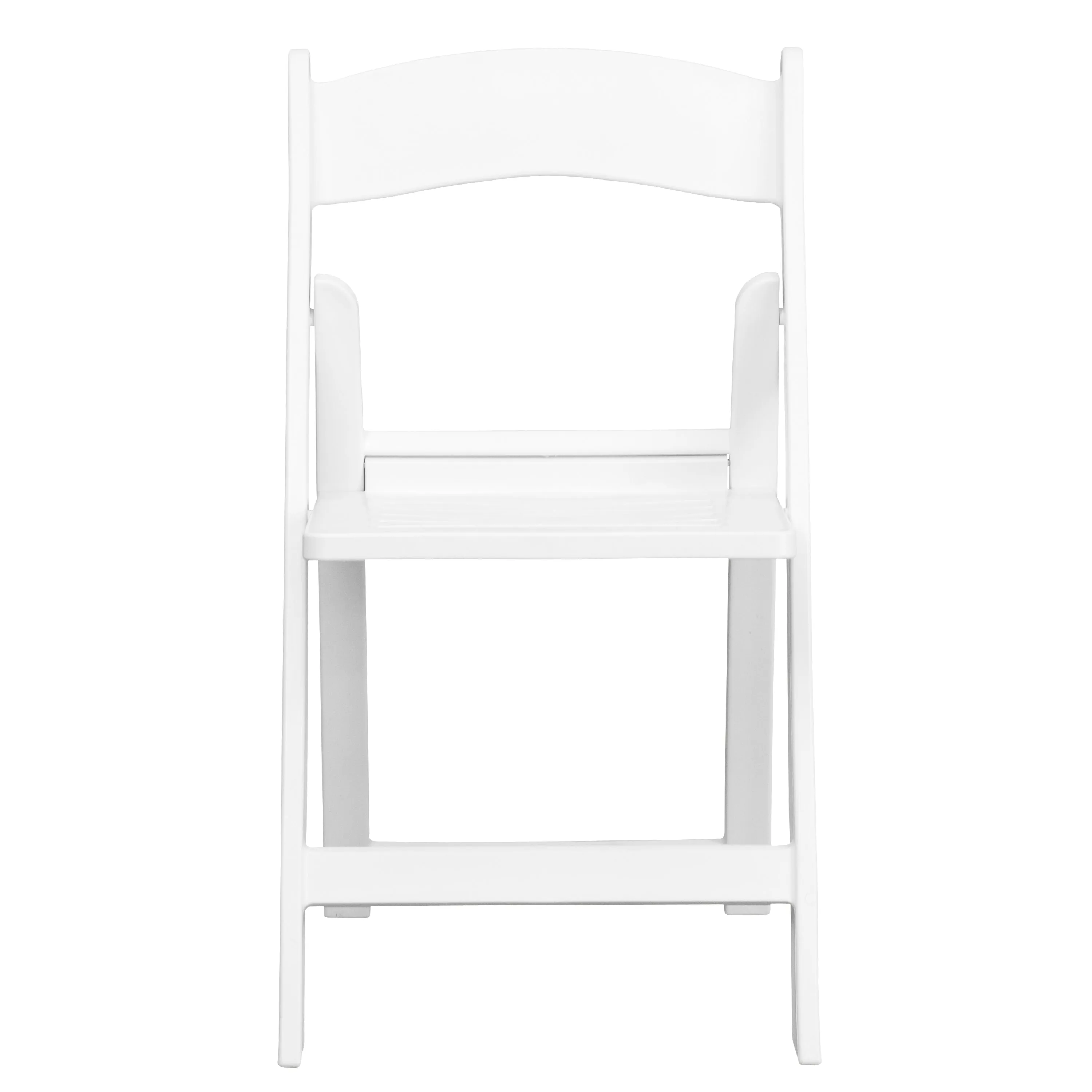 White Resin Folding Chair 2-LE-L-1-WH-SLAT-GG