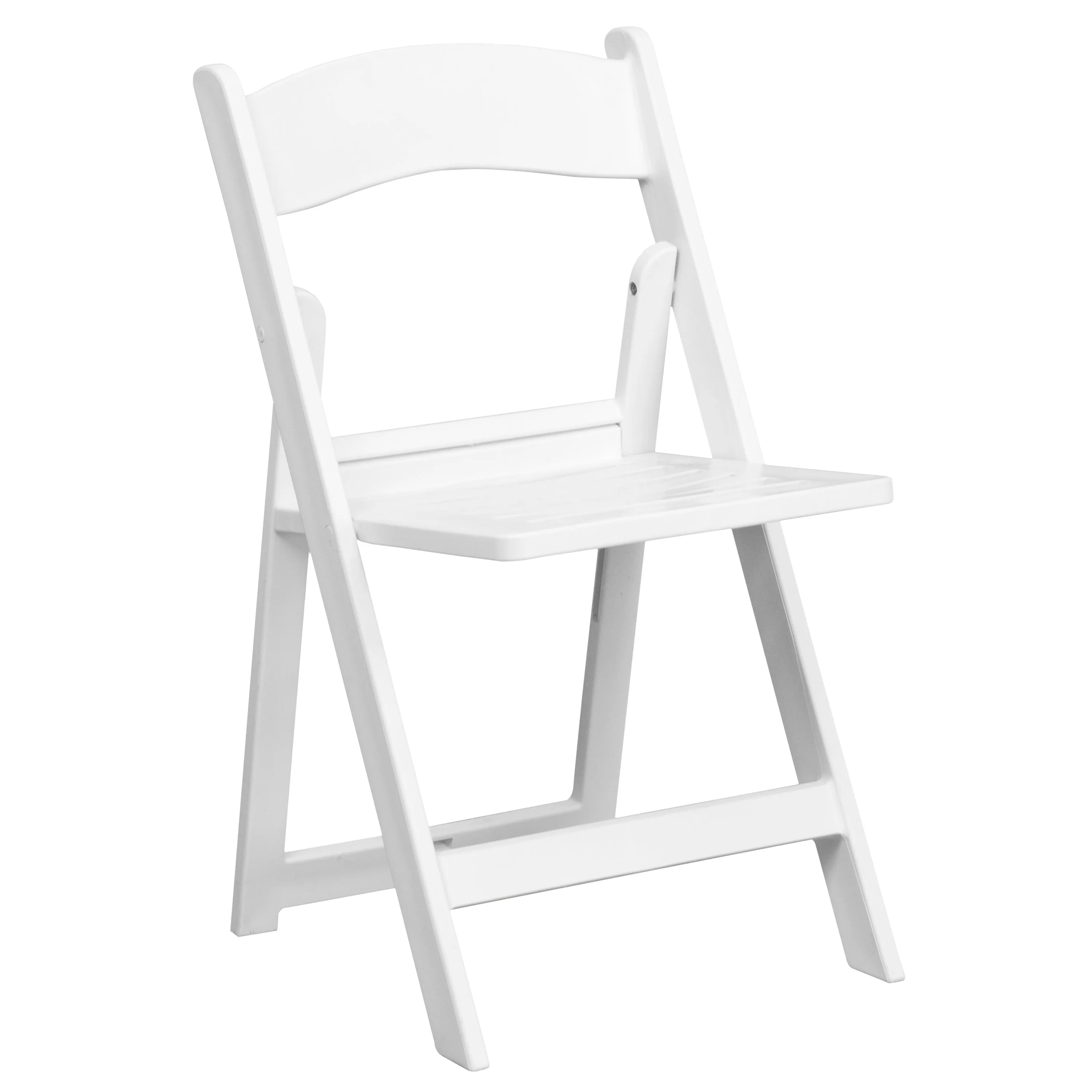 White Resin Folding Chair 2-LE-L-1-WH-SLAT-GG